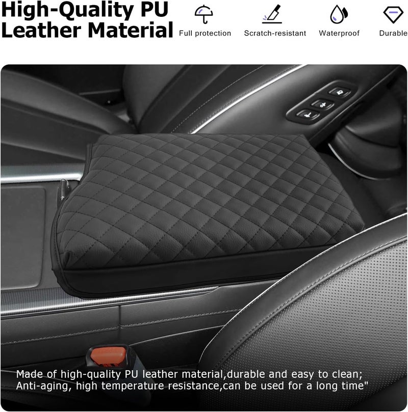 LUWU 2025 Palisade Center Console Cover Compatible with 2020-2024 2025 Palisade Accessories Armrest Cover Center Console Pad Armrest Console Cover (Thick Black) - Image 5